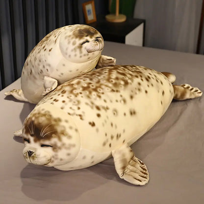 Almohada de Peluche Suave en Forma de Lindo León Marino