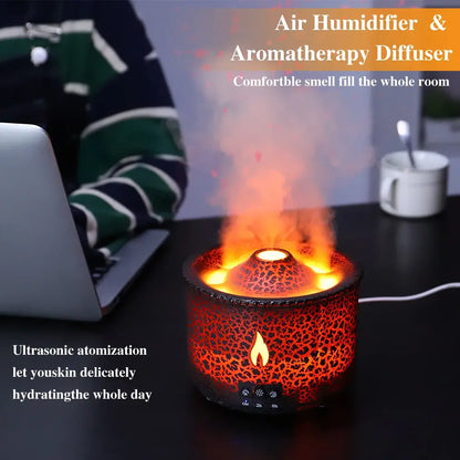 Humidificador de Aire con Llama Volcánica