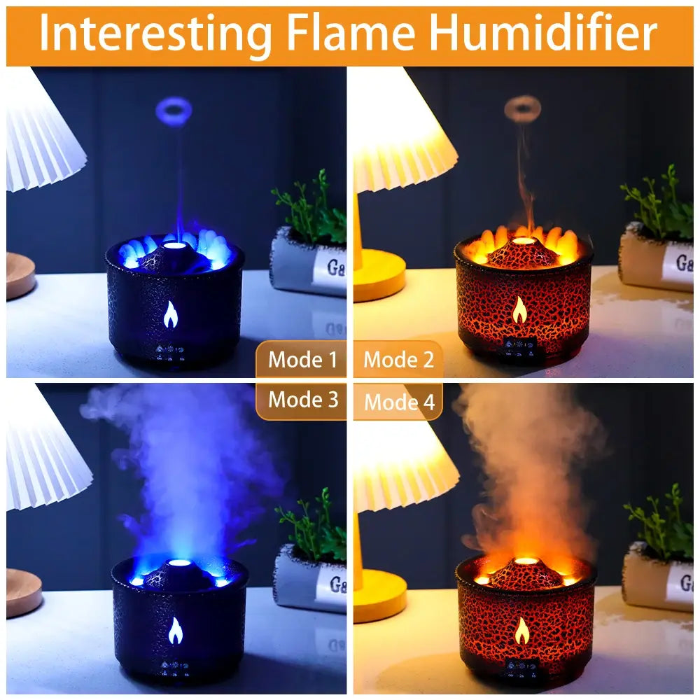 Humidificador de Aire con Llama Volcánica